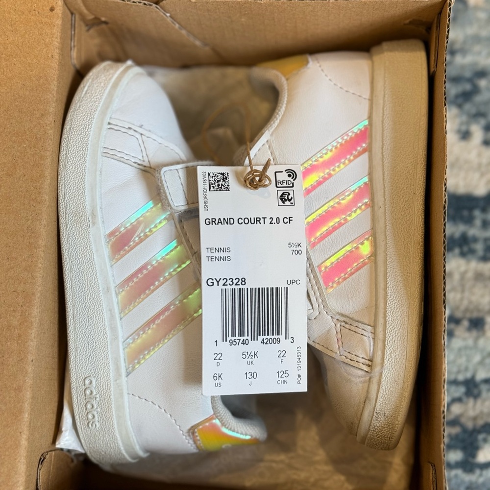 Adidas Grand Court 2.0 CF Toddler White Sneakers - 6K